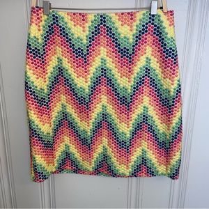 Custom Sevier Pencil Skirt Mulit-color embroidered dots